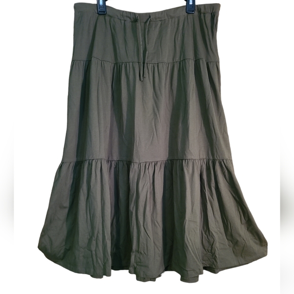 American Living Skirts Olive Green Boho Flowy Skirt American Living Xl Poshmark